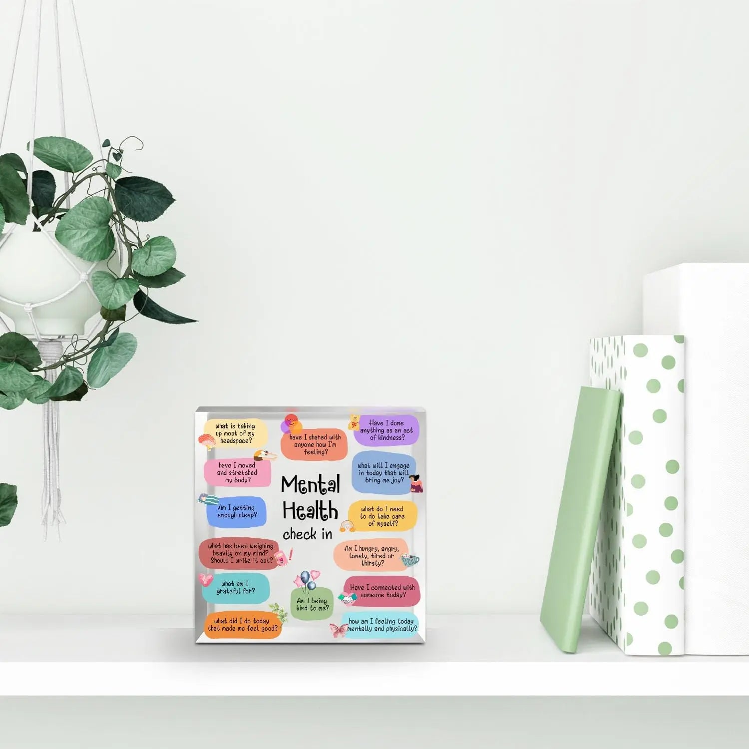 Mental Health & Self-Care Encouragement Sign — Therapist & Wellness Gift