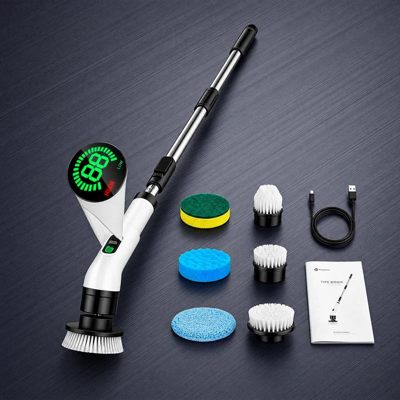 Cordless Electric Spin Scrubber — Rechargeable Multipurpose Cleaning Brush